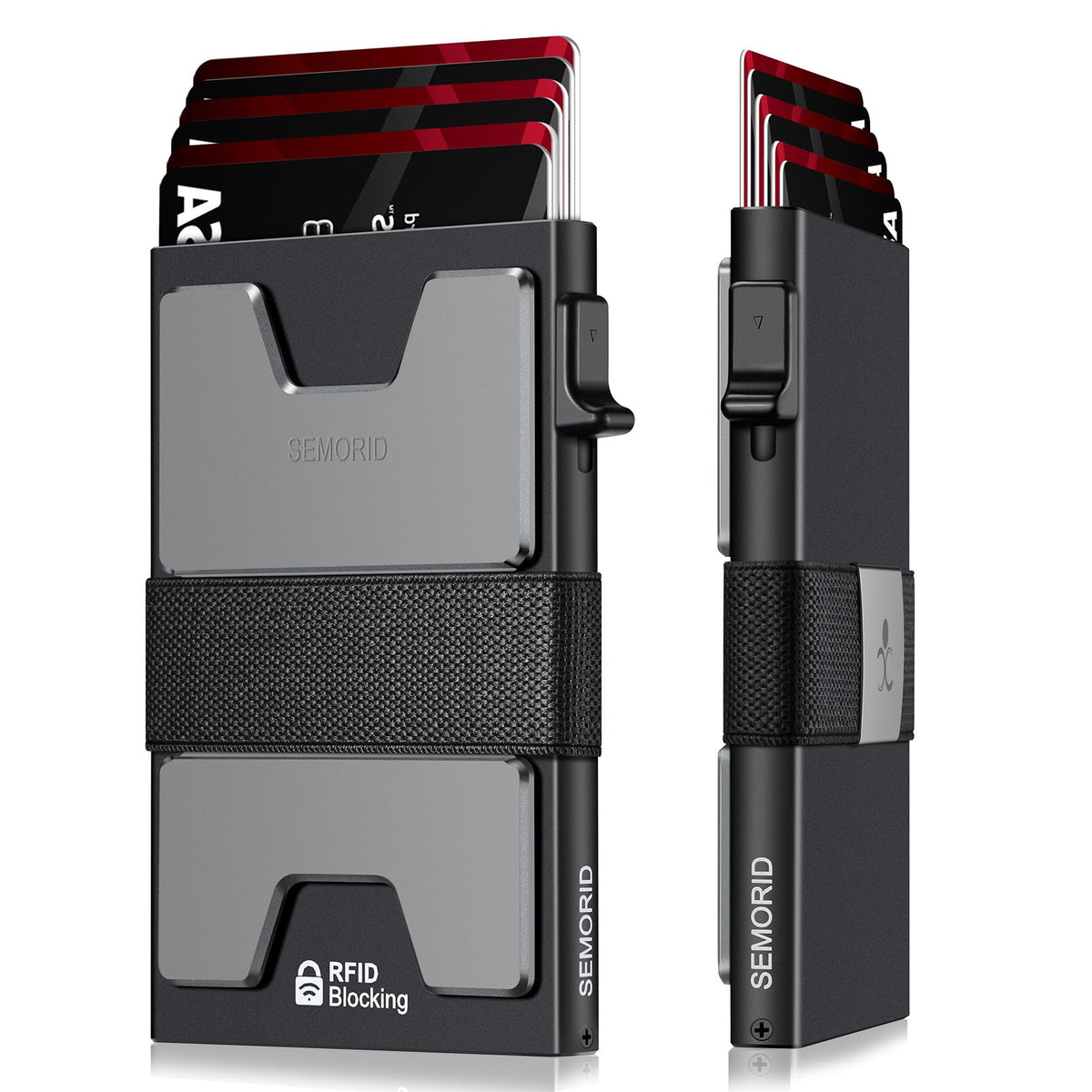 SEMORID Men's RFID Blocking Aluminum Pop-Up Wallet