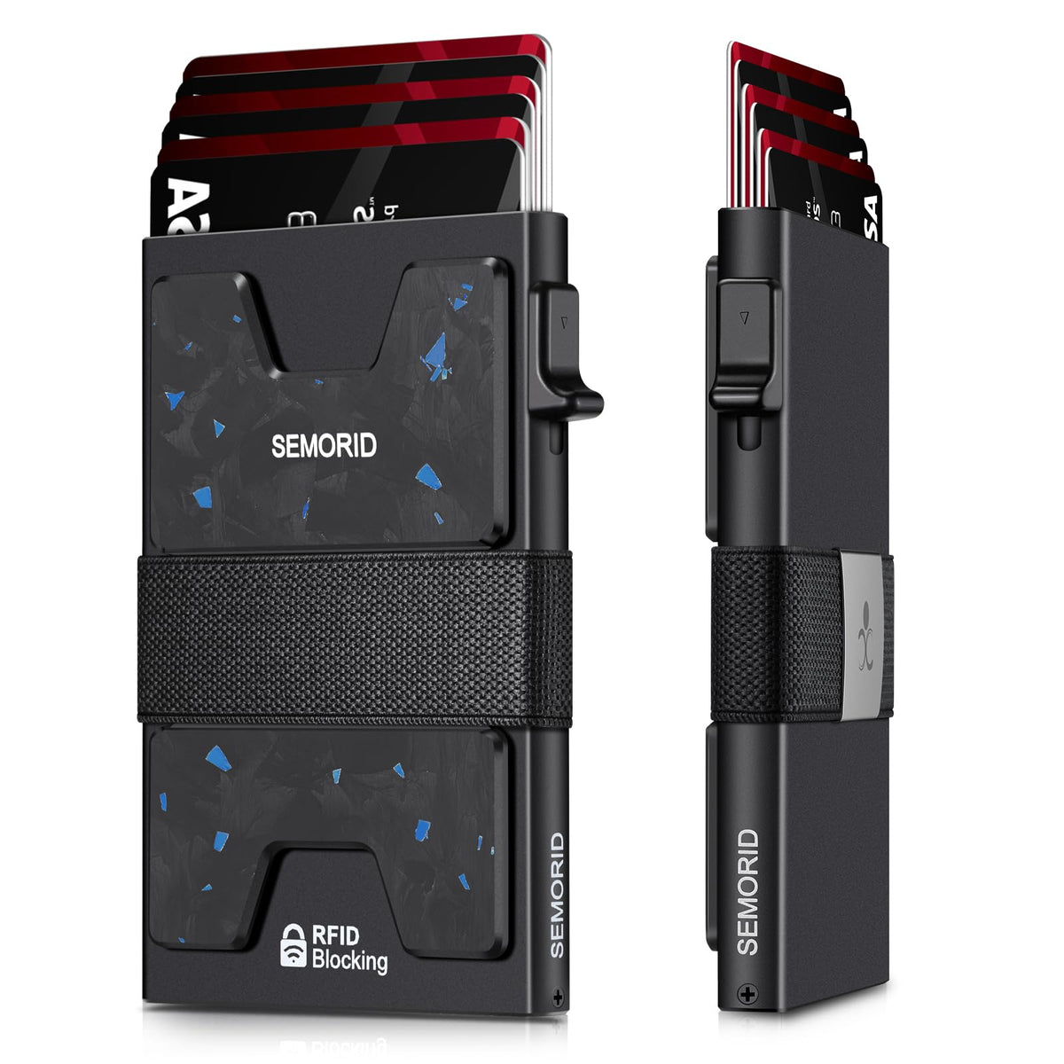 SEMORID Men's RFID Blocking Aluminum Pop-Up Wallet