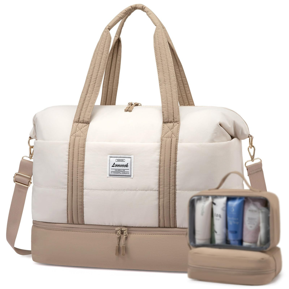 LOVEVOOK Women's Weekender Duffle Bag with Shoe Compartment