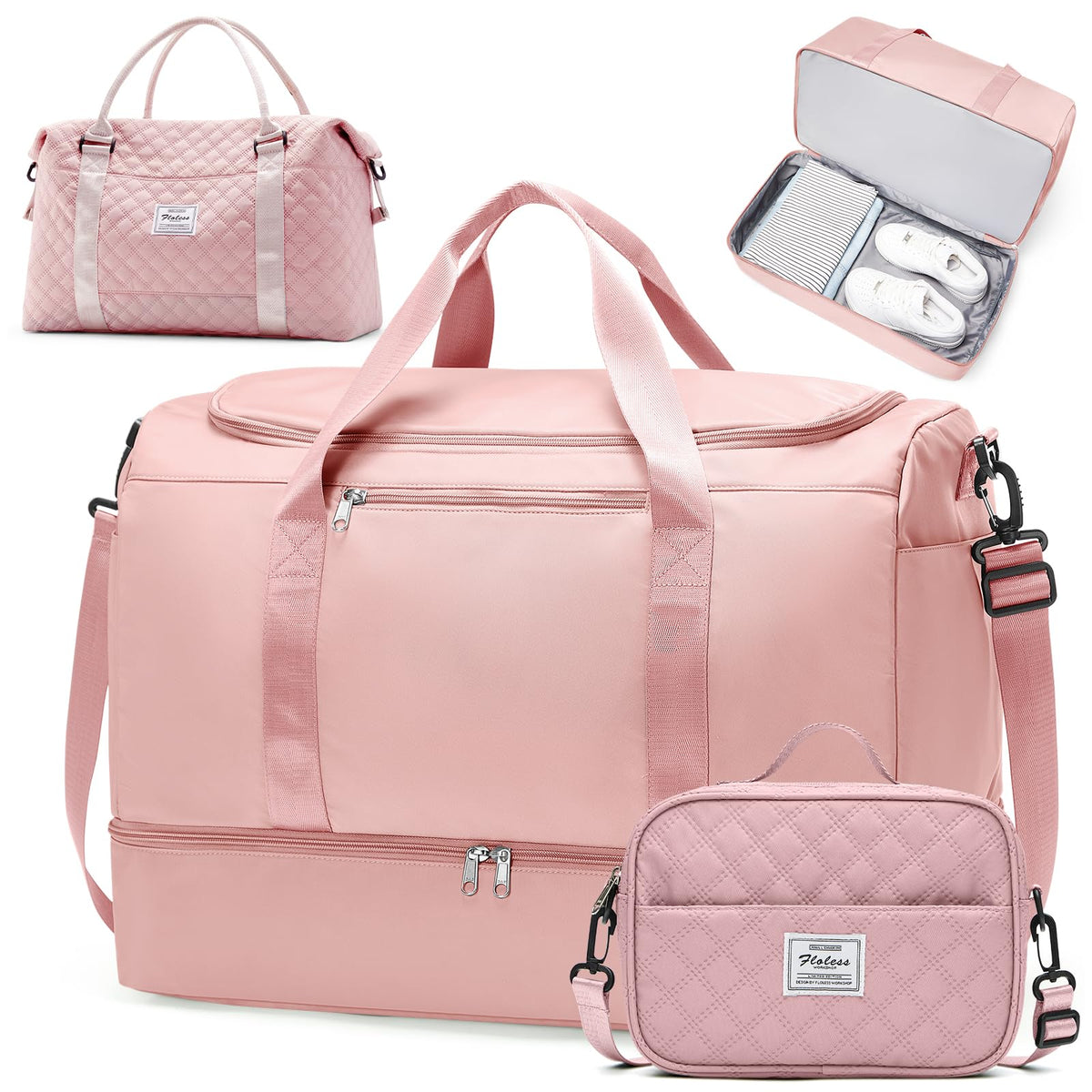 Large Carry-On Weekender Duffle Bag with Shoe Compartment