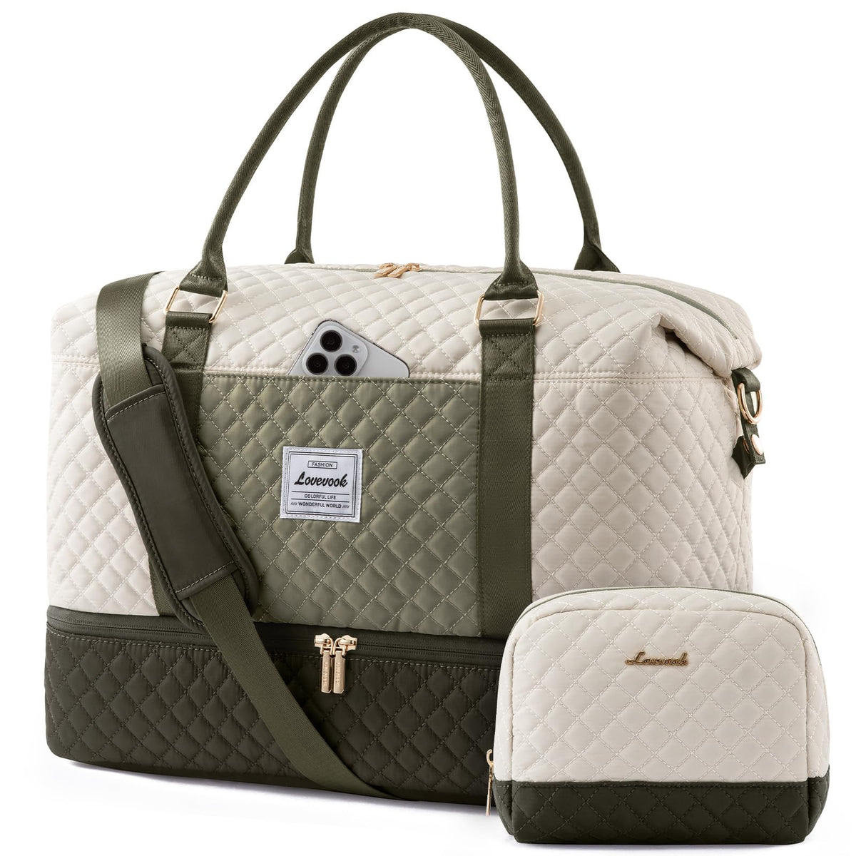 LOVEVOOK Women's Weekender Duffle Bag with Shoe Compartment