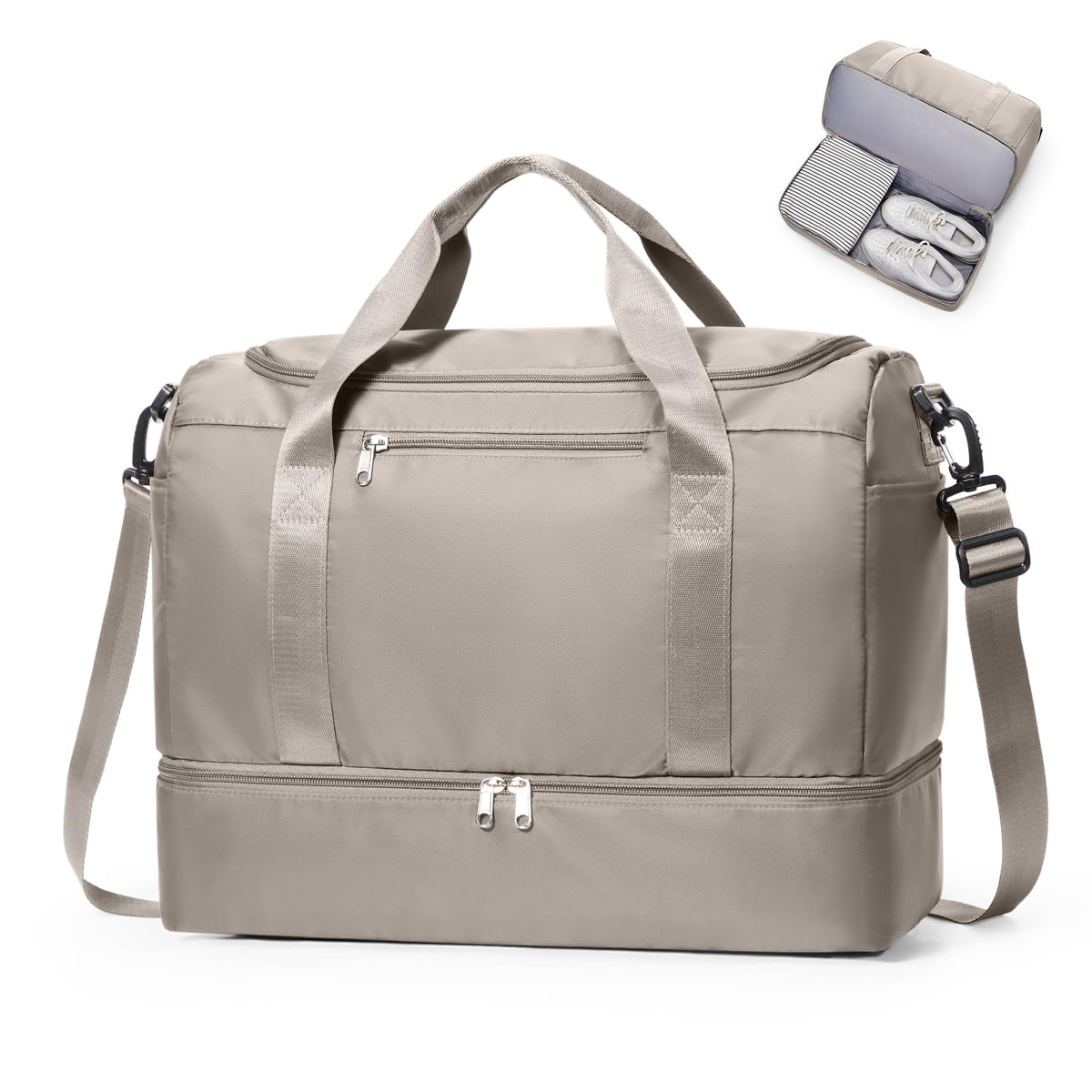 Large Carry-On Weekender Duffle Bag with Shoe Compartment