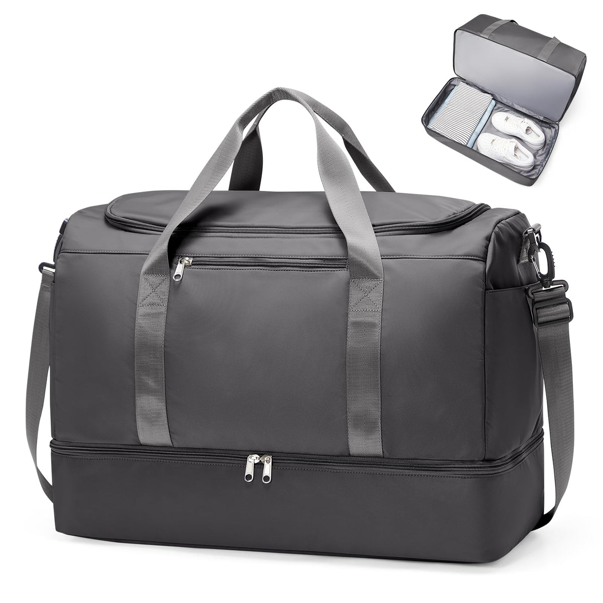 Large Carry-On Weekender Duffle Bag with Shoe Compartment