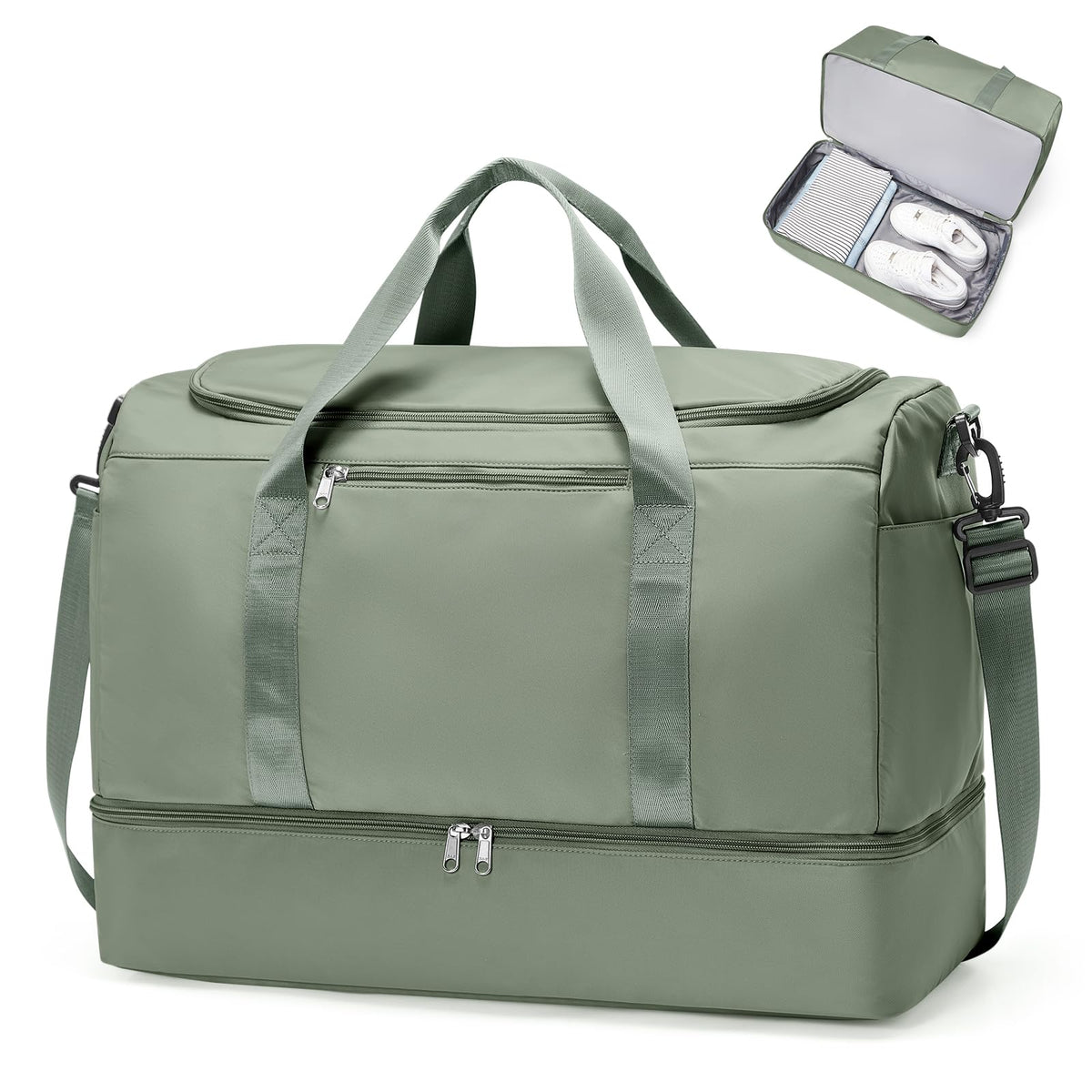 Large Carry-On Weekender Duffle Bag with Shoe Compartment