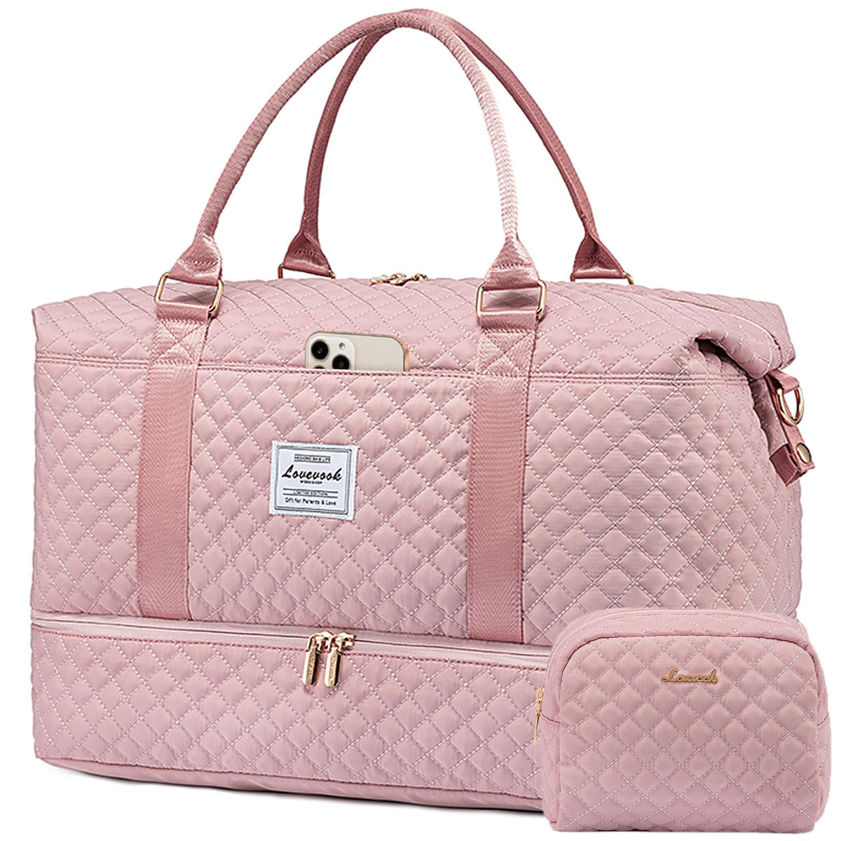 LOVEVOOK Women's Weekender Duffle Bag with Shoe Compartment