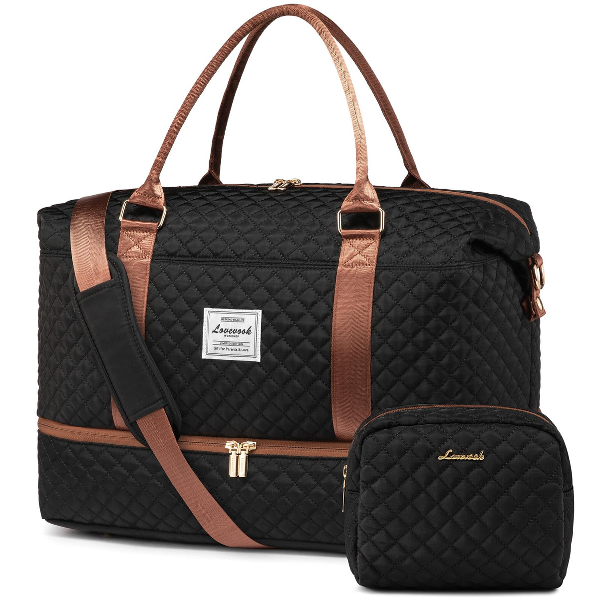 LOVEVOOK Women's Weekender Duffle Bag with Shoe Compartment