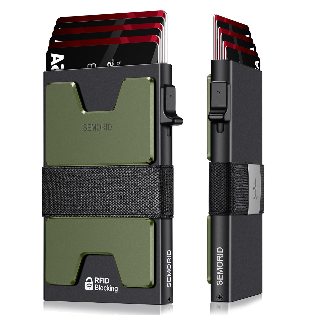 SEMORID Men's RFID Blocking Aluminum Pop-Up Wallet