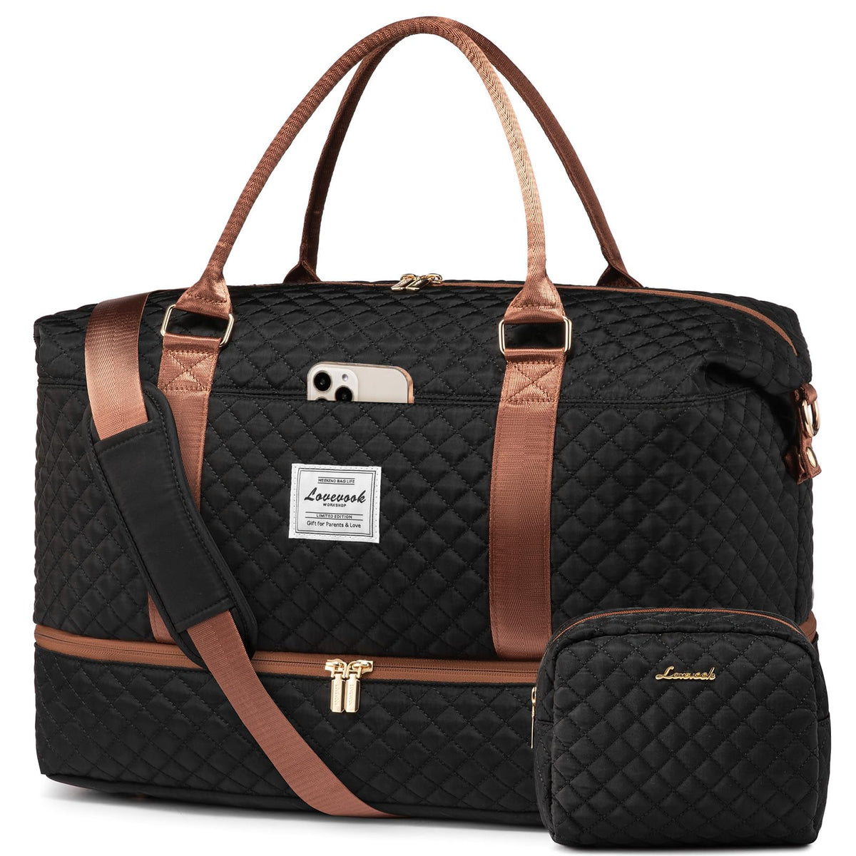 LOVEVOOK Women's Weekender Duffle Bag with Shoe Compartment
