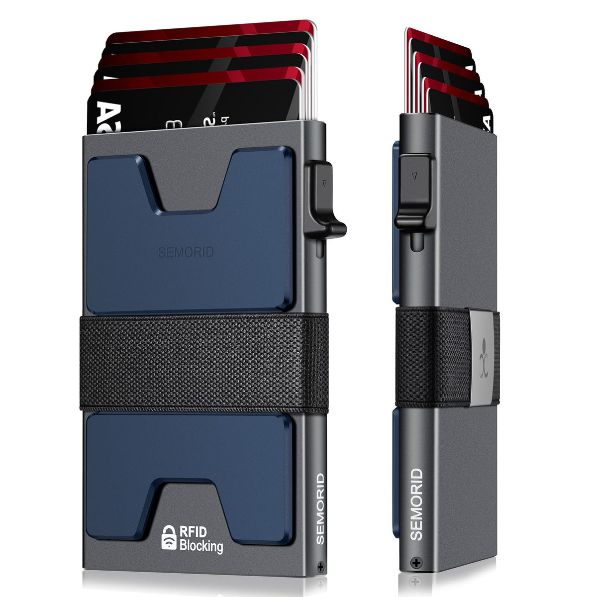 SEMORID Men's RFID Blocking Aluminum Pop-Up Wallet