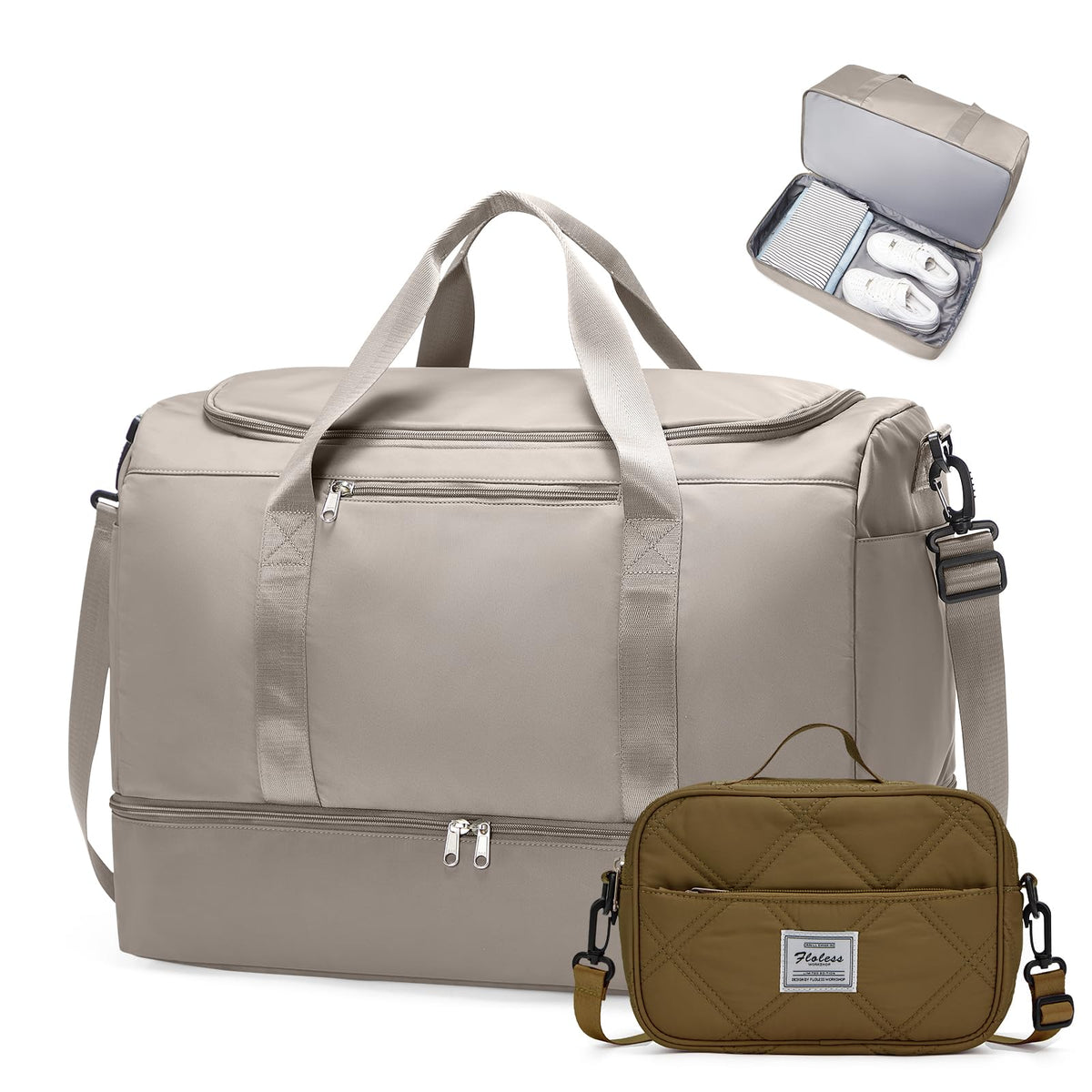 Large Carry-On Weekender Duffle Bag with Shoe Compartment