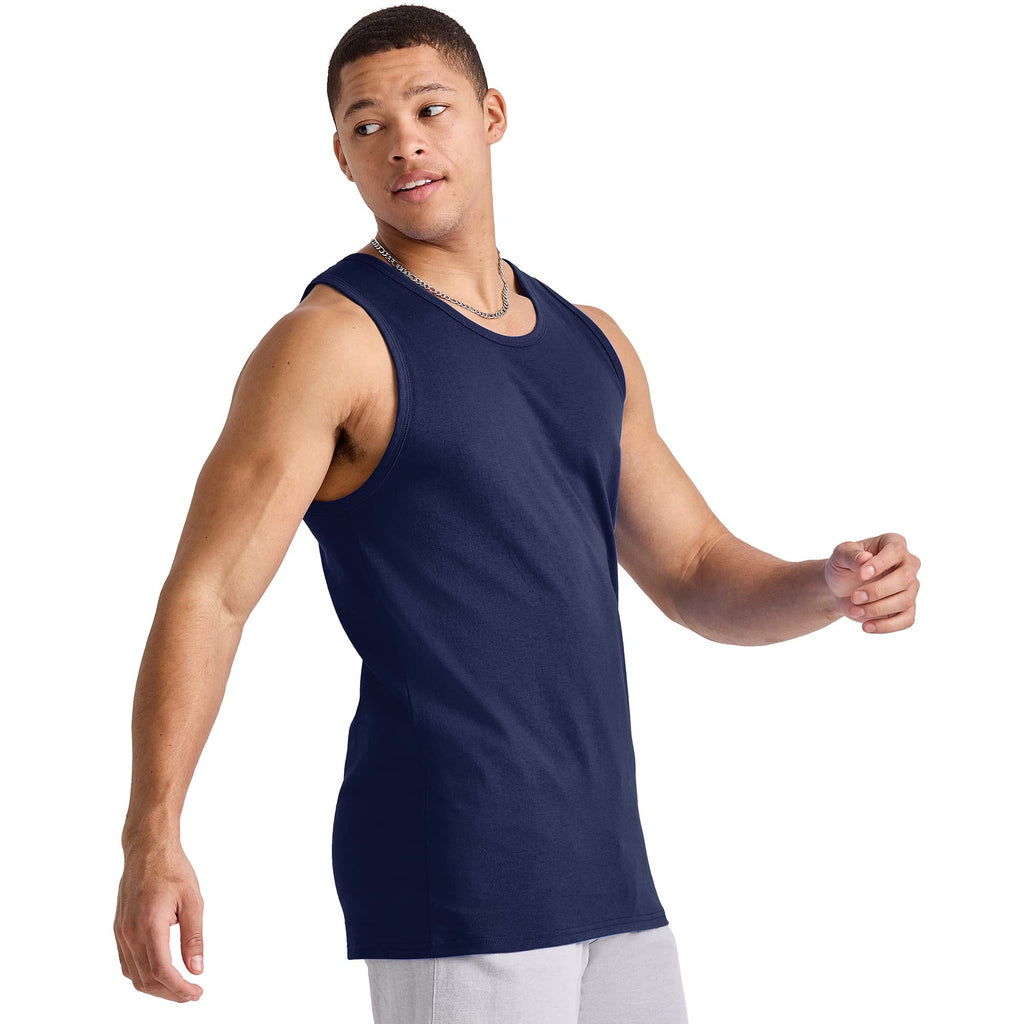 Hanes Men's Essentials Tank Top Pack, Midweight Cotton Tanks, Sleeveless Shirts, 3-Pack