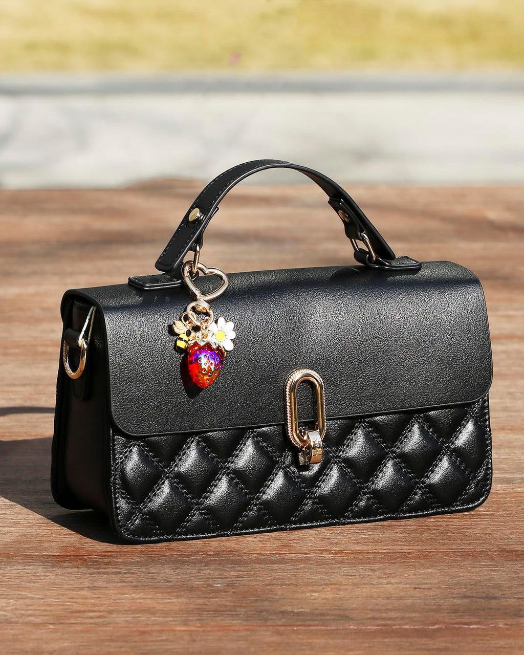 4-Piece Cherry Keychain Charms for Handbags and Purses