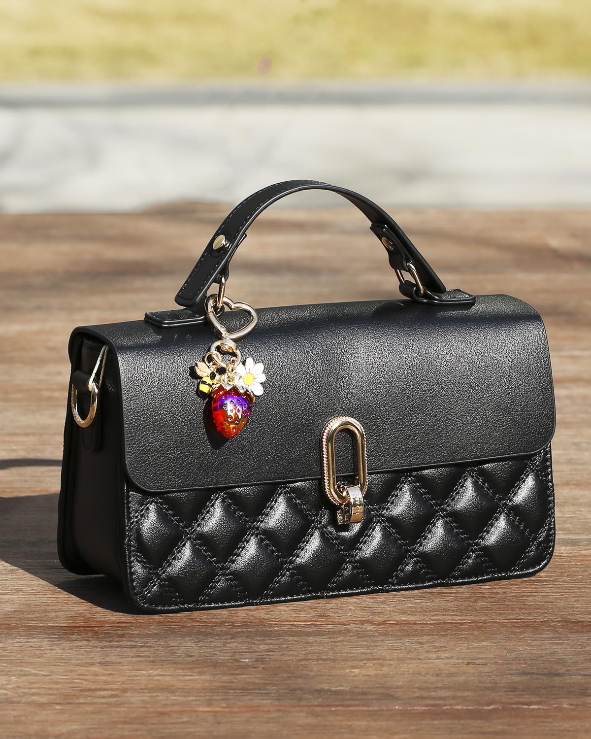4-Piece Cherry Keychain Charms for Handbags and Purses