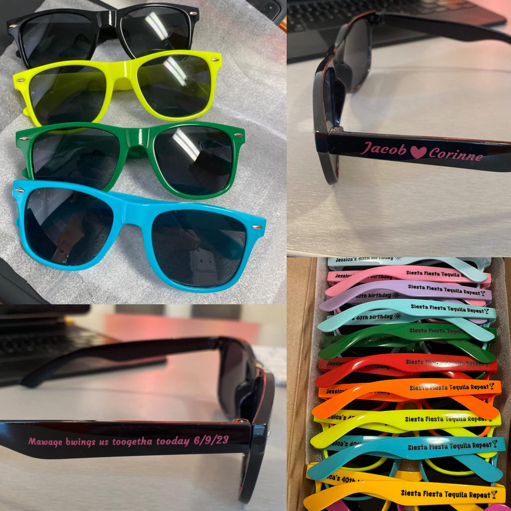 Personalized Custom Sunglasses for Weddings and Party Favors