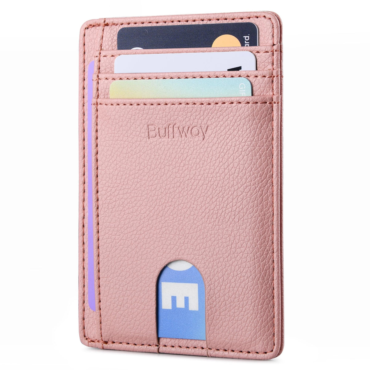Buffway Slim Leather RFID Blocking Wallet for Men and Women