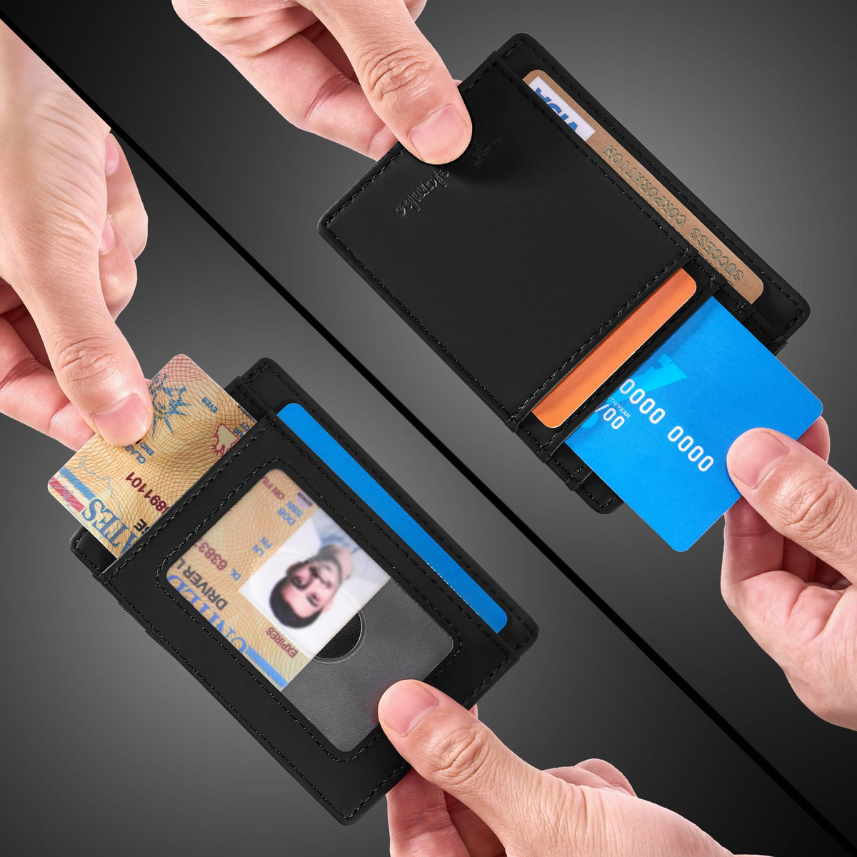 Travelambo Slim Leather RFID Blocking Front Pocket Wallet