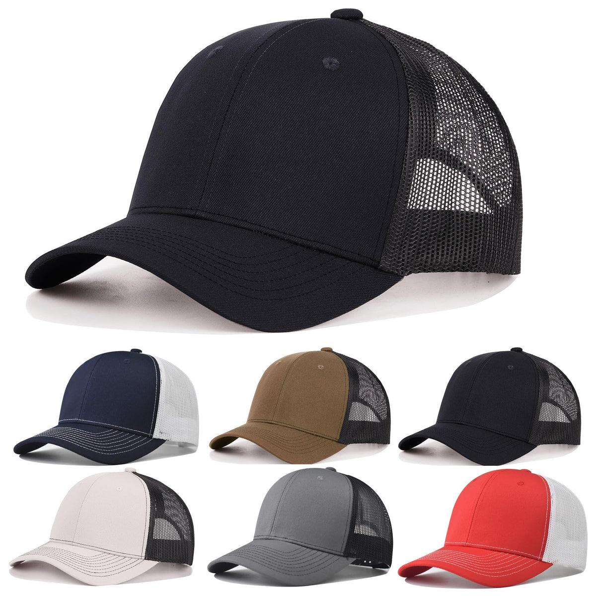 6-Pack Unisex Vintage Washed Cotton Baseball Dad Caps