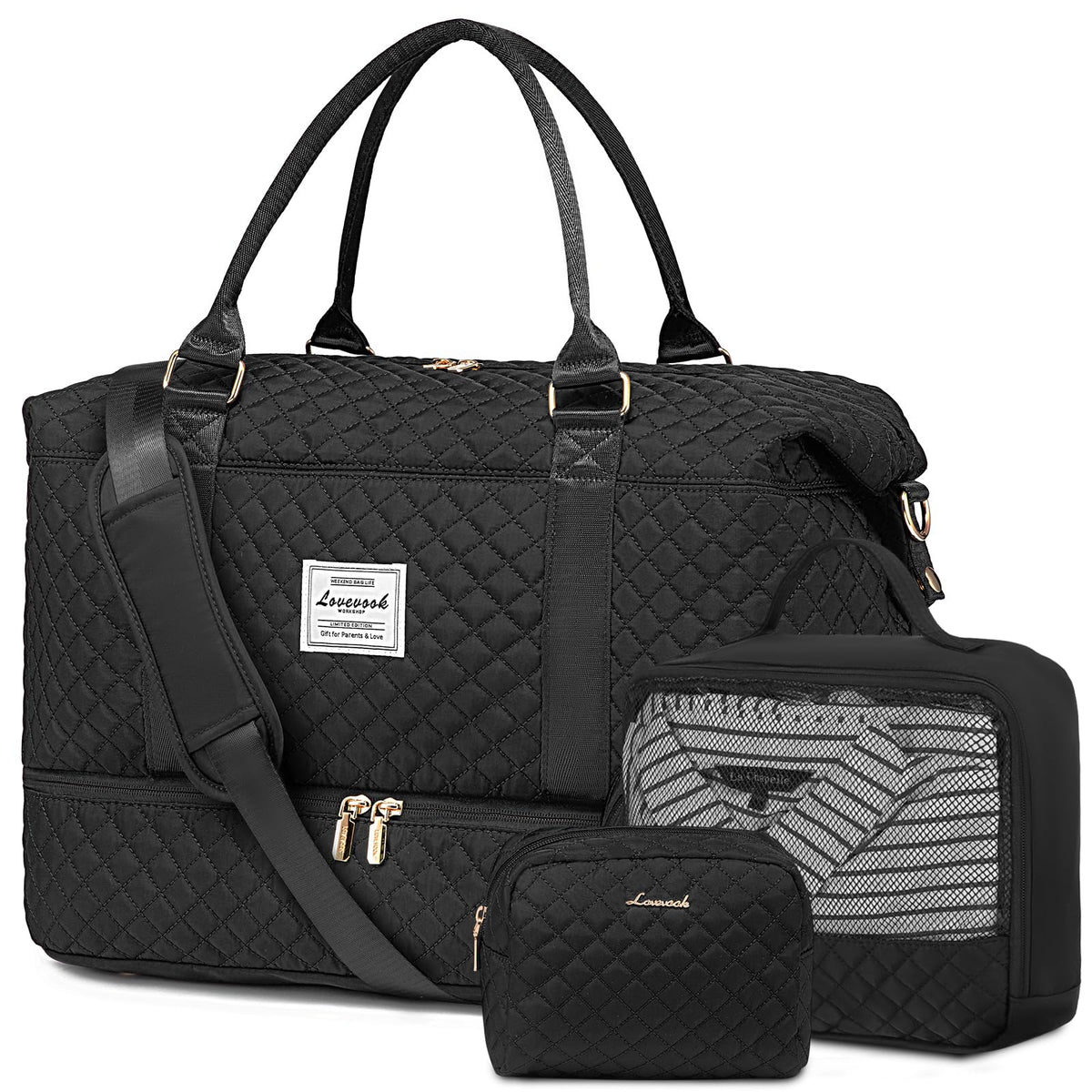 LOVEVOOK Women's Weekender Duffle Bag with Shoe Compartment
