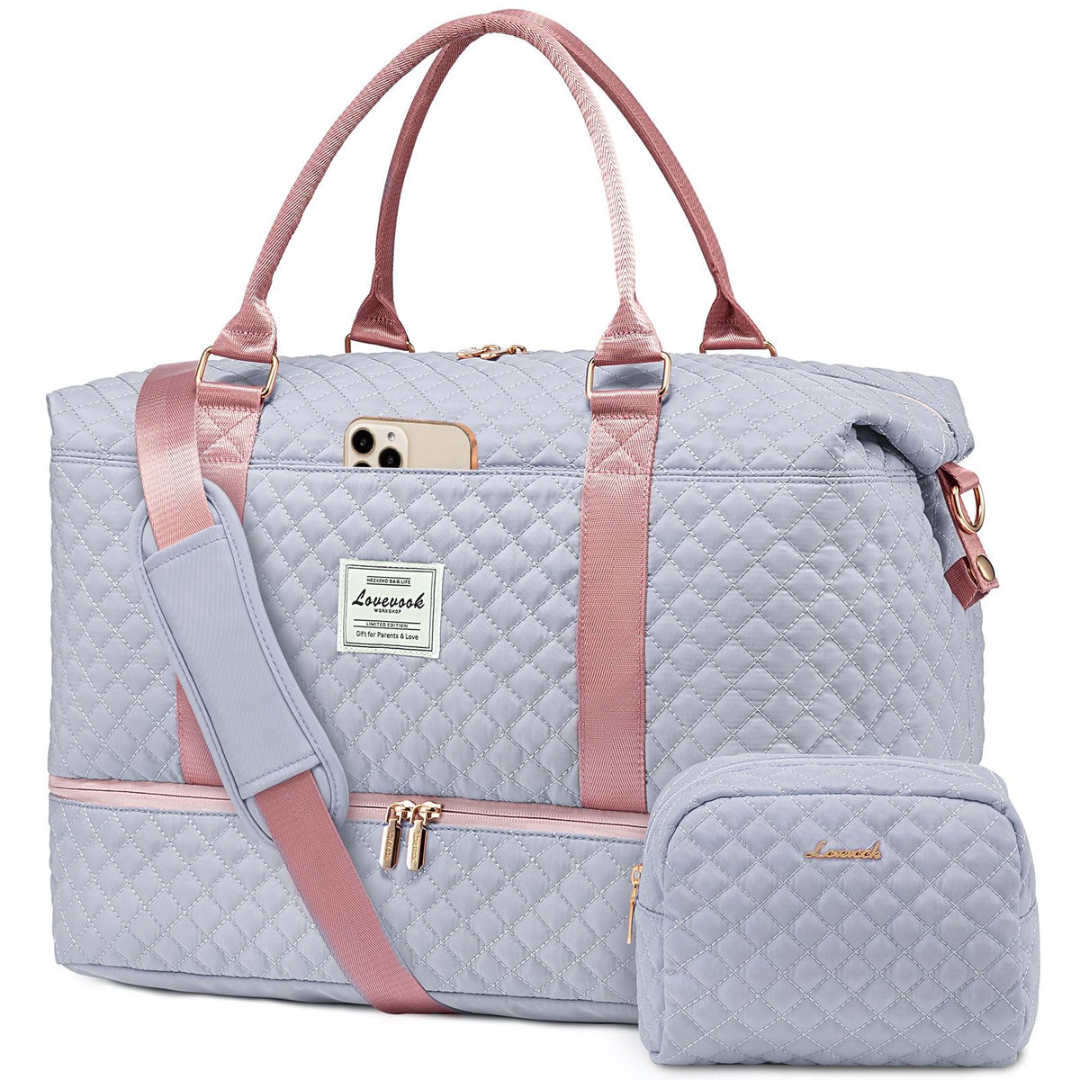 LOVEVOOK Women's Weekender Duffle Bag with Shoe Compartment