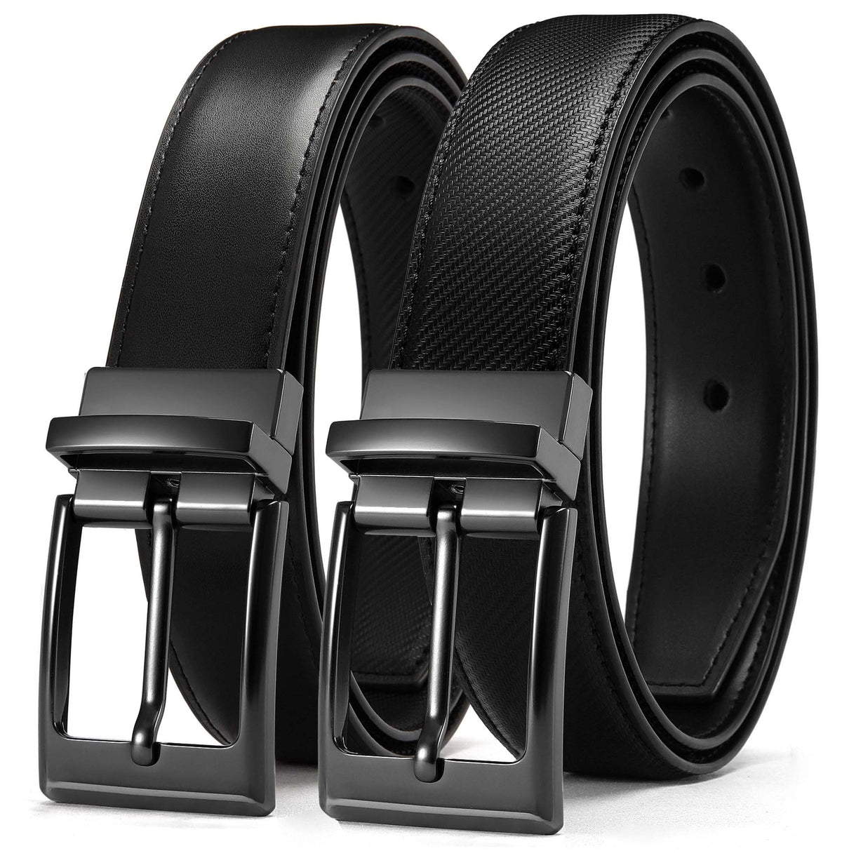 CHAOREN Men's Reversible 1.25-Inch Leather Dress Belt