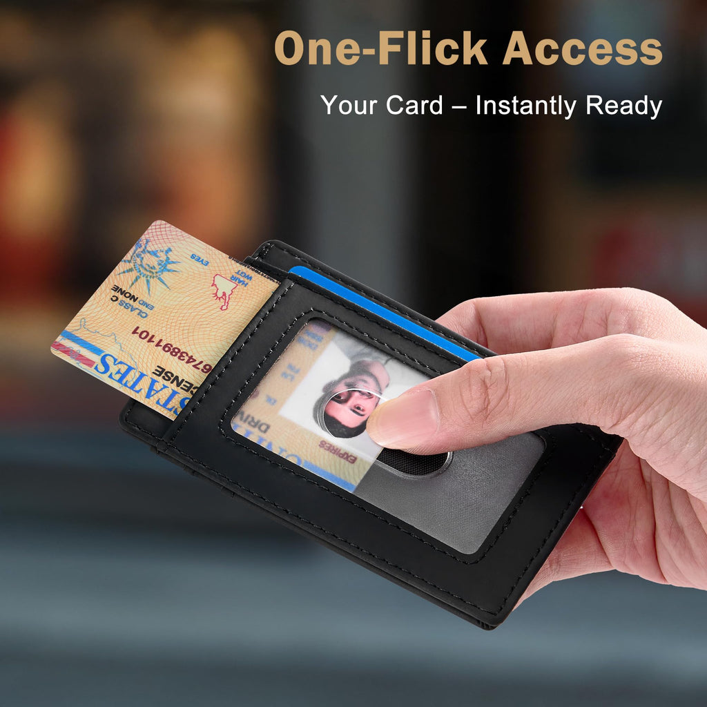 Travelambo Slim Leather RFID Blocking Front Pocket Wallet