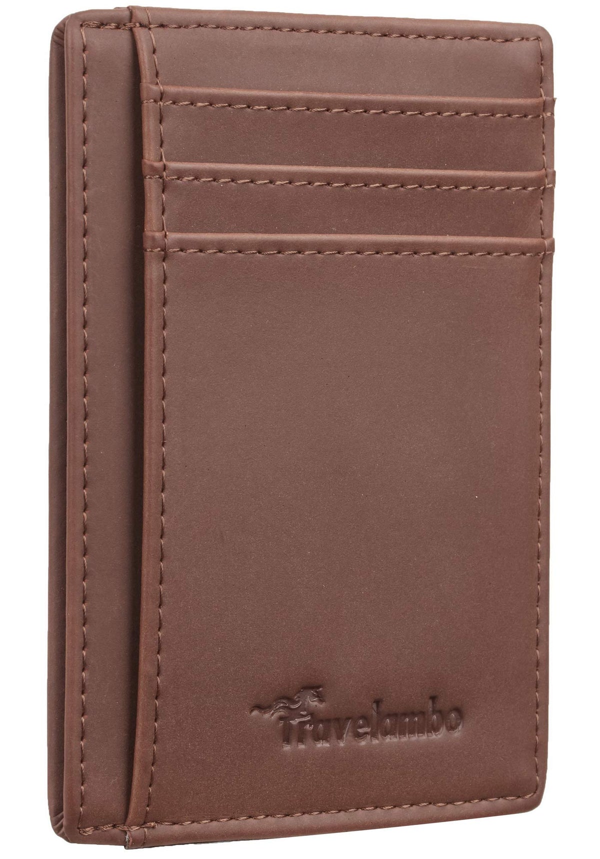 Travelambo Slim Leather RFID Blocking Front Pocket Wallet