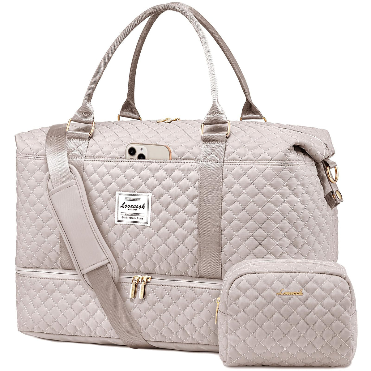LOVEVOOK Women's Weekender Duffle Bag with Shoe Compartment