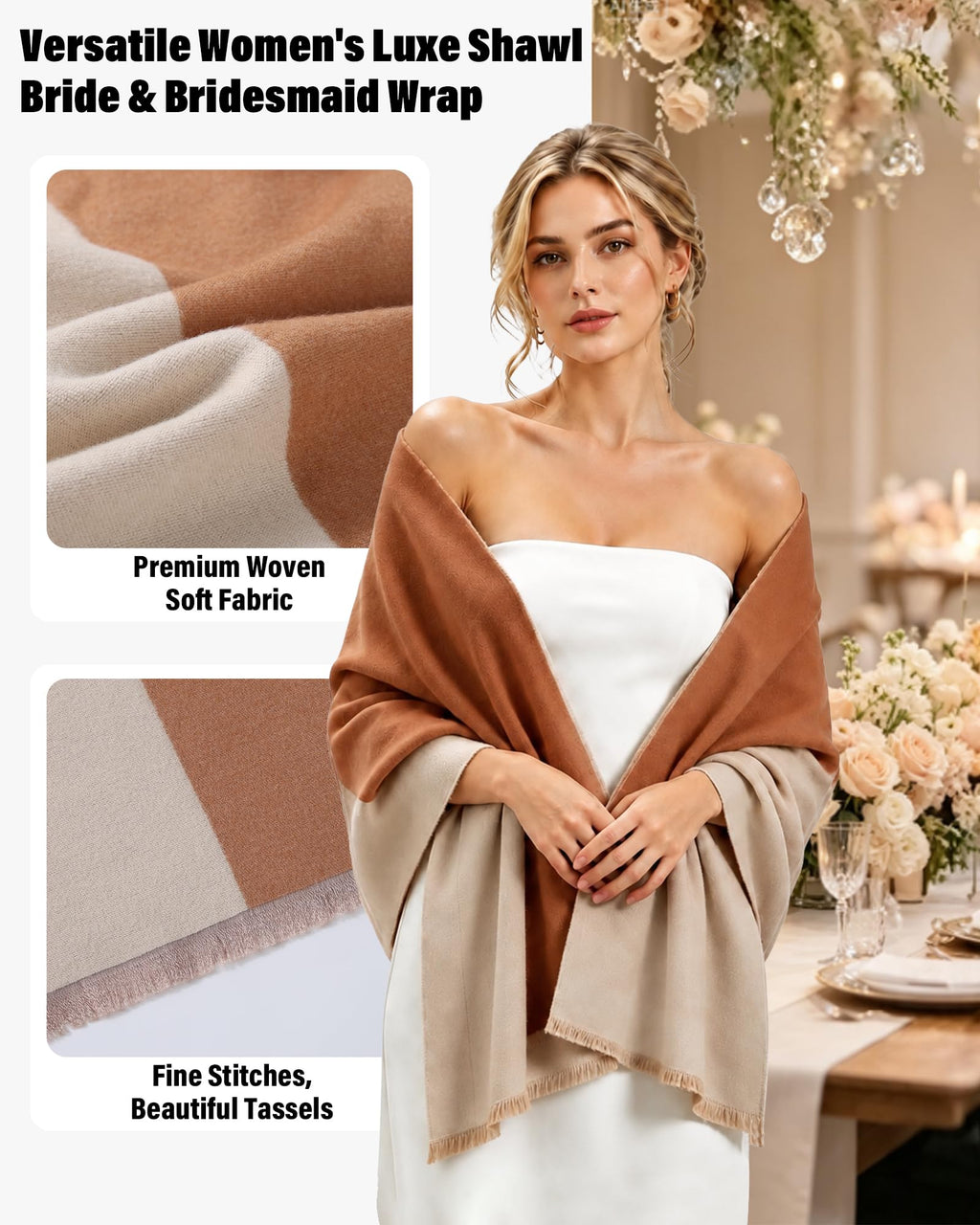 IROCUE Women's Pashmina Wrap Shawl for Evening Dresses