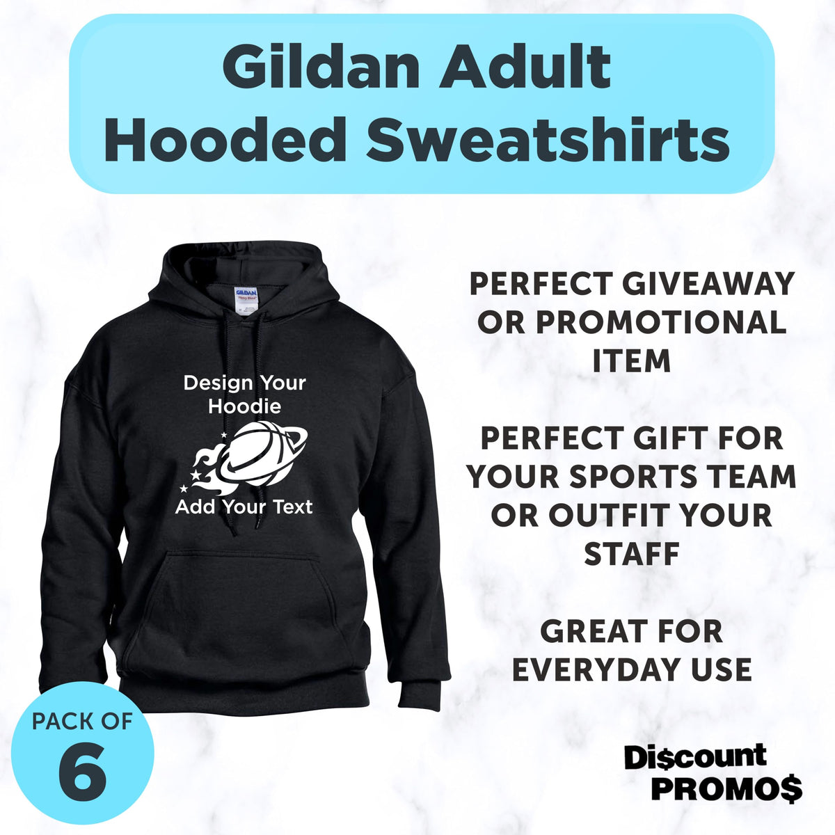 DISCOUNT PROMOS Personalized Hoodies Comfy Cotton, Ideal Corporate Merchandise or Small Business Attire