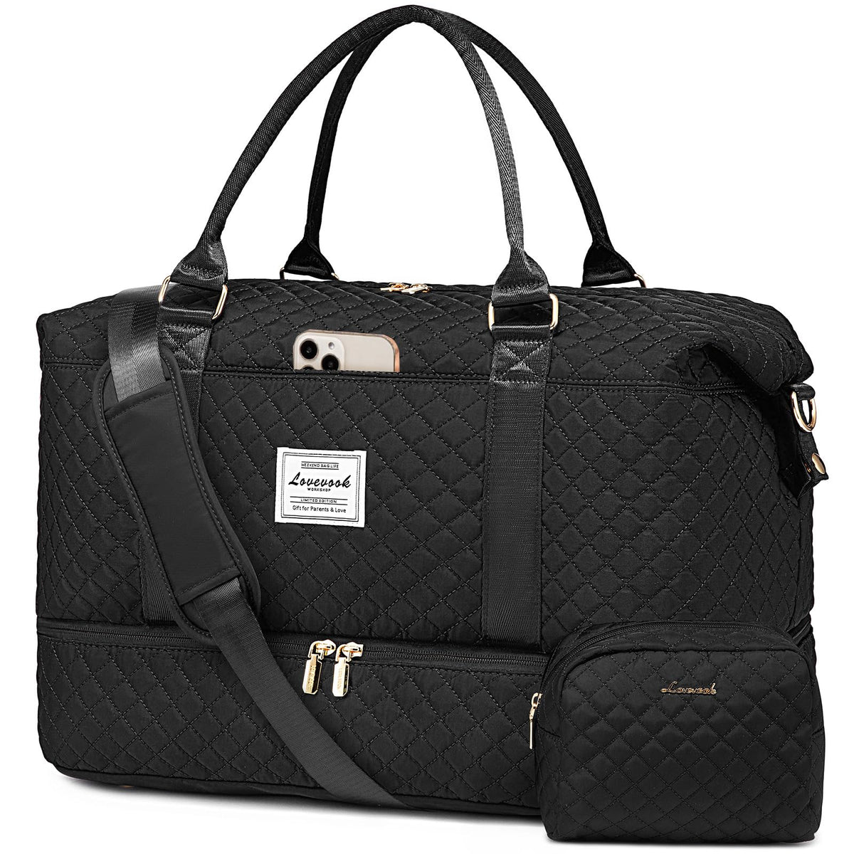LOVEVOOK Women's Weekender Duffle Bag with Shoe Compartment