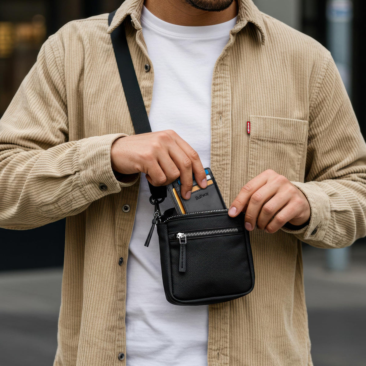 Buffway Slim Leather RFID Blocking Wallet for Men and Women