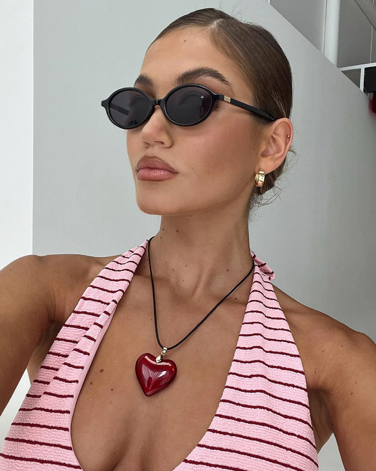 ViewJoy Women's Retro Oval Y2K Vintage Sunglasses