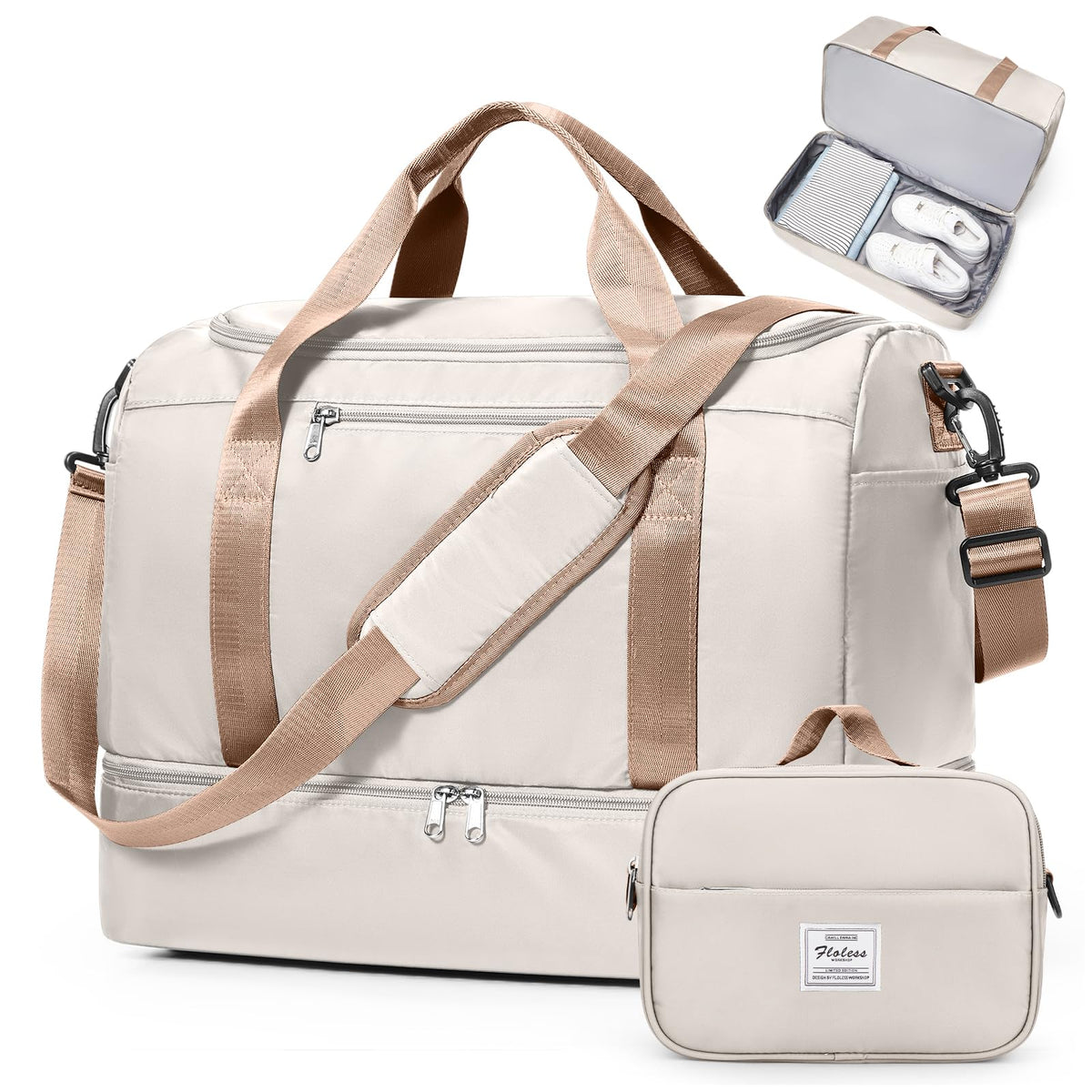 Large Carry-On Weekender Duffle Bag with Shoe Compartment