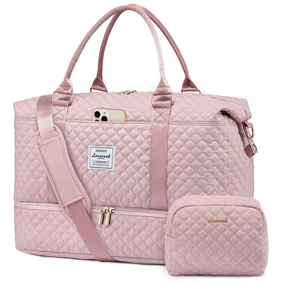 LOVEVOOK Women's Weekender Duffle Bag with Shoe Compartment