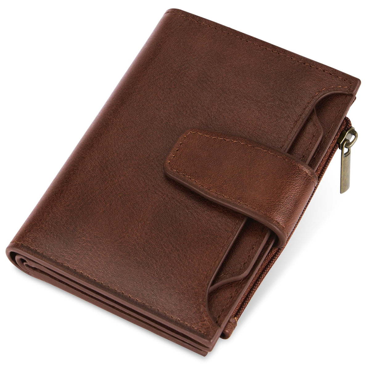 Airkit Women's Compact Leather RFID Bifold Wallet with ID Window