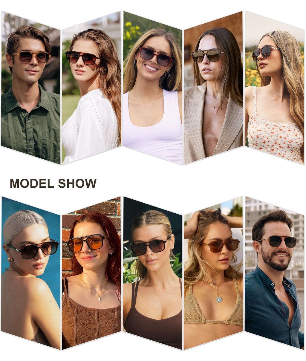 SOJOS Retro Aviator Rectangle Sunglasses for Men and Women
