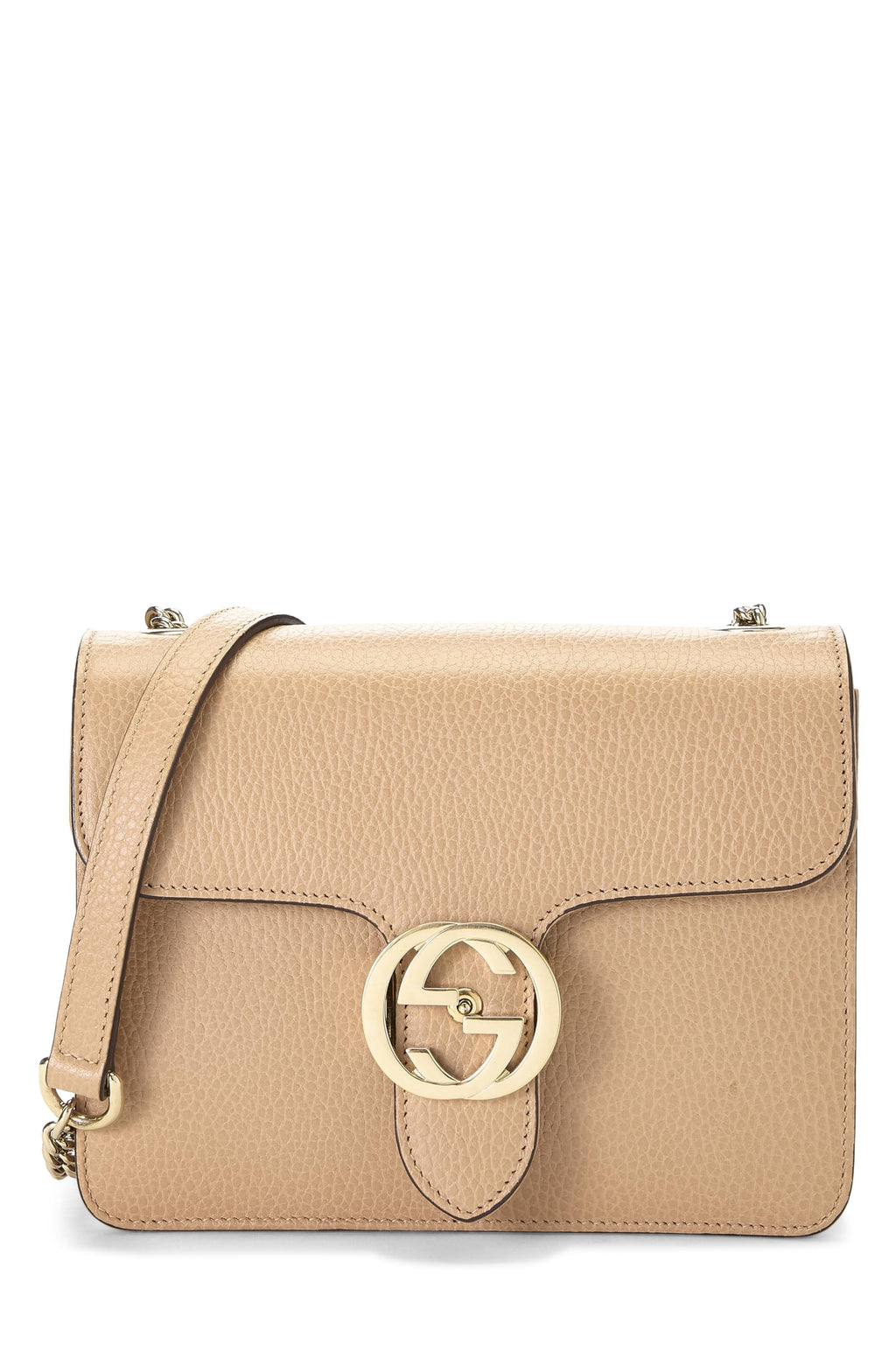 Gucci, Pre-loved Beige Leather Interlocking Crossbody Small, Beige