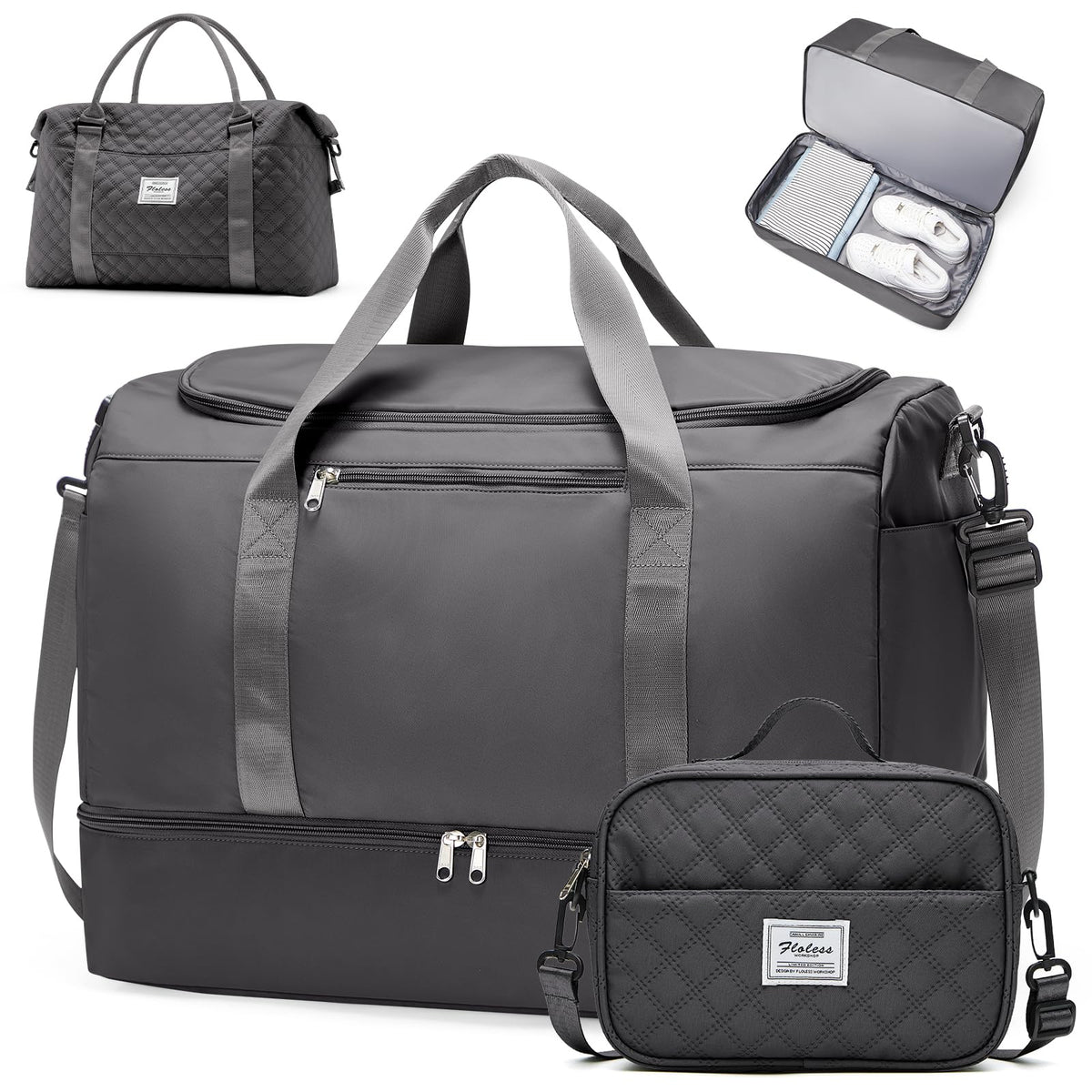 Large Carry-On Weekender Duffle Bag with Shoe Compartment