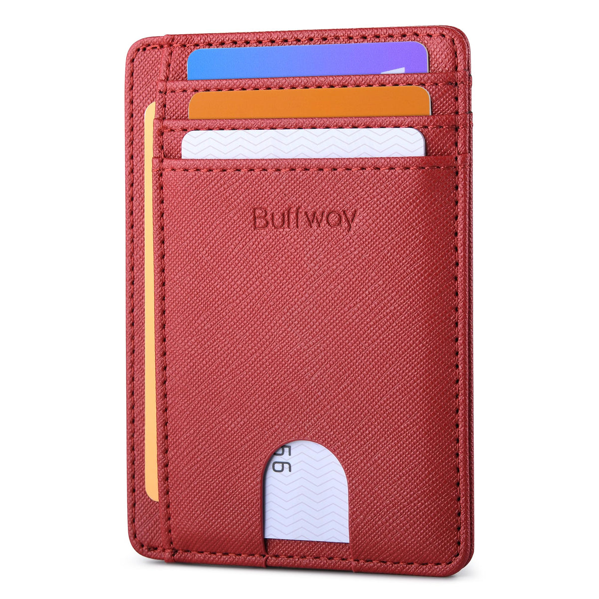 Buffway Slim Leather RFID Blocking Wallet for Men and Women
