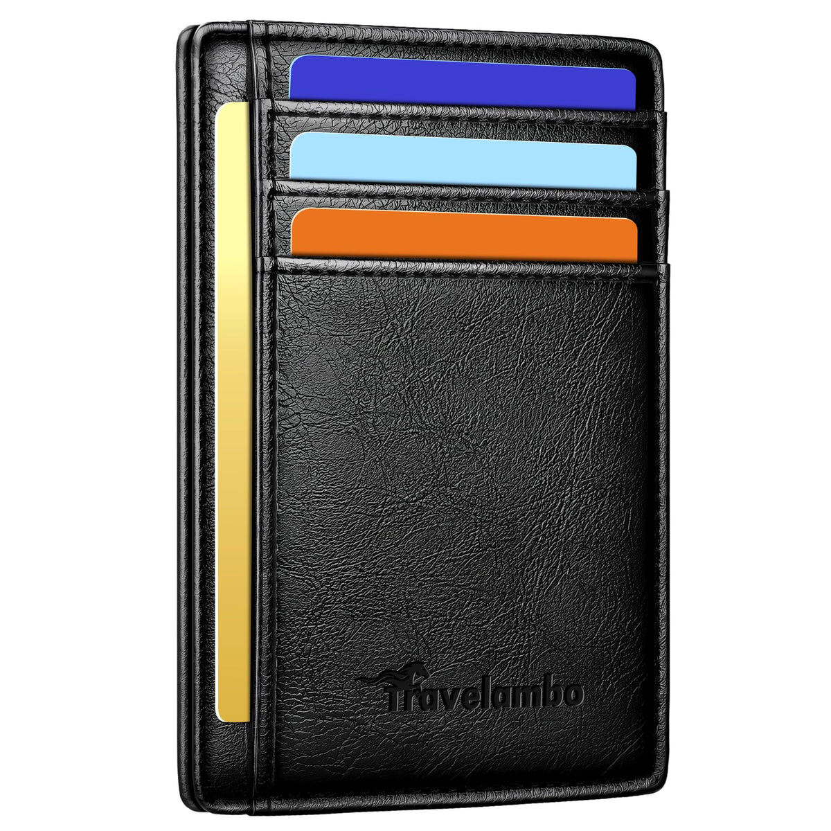 Travelambo Slim Leather RFID Blocking Front Pocket Wallet
