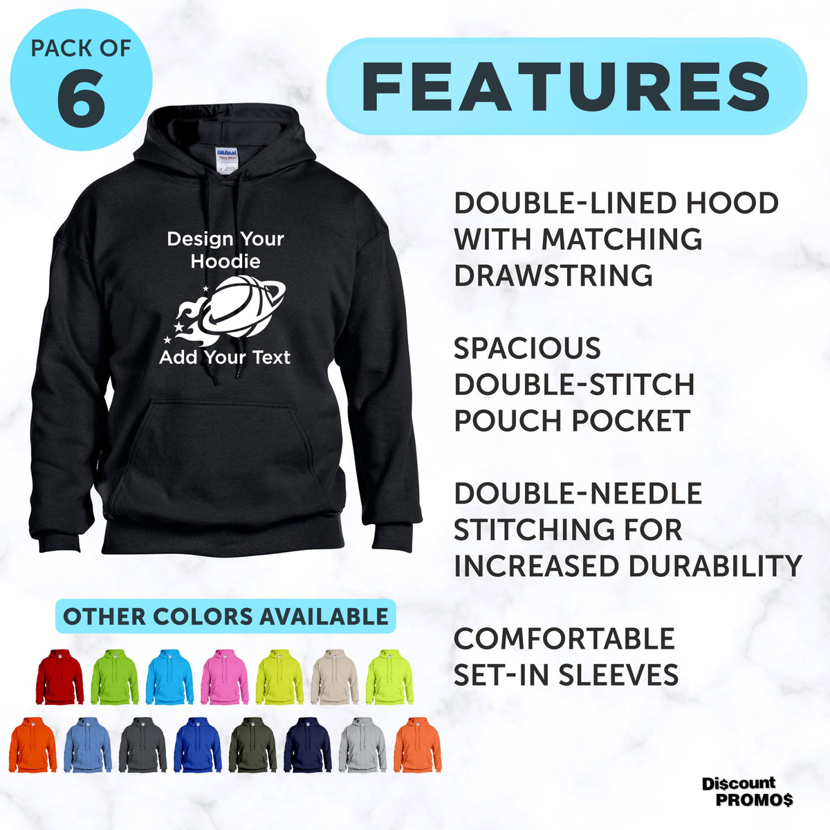 DISCOUNT PROMOS Personalized Hoodies Comfy Cotton, Ideal Corporate Merchandise or Small Business Attire