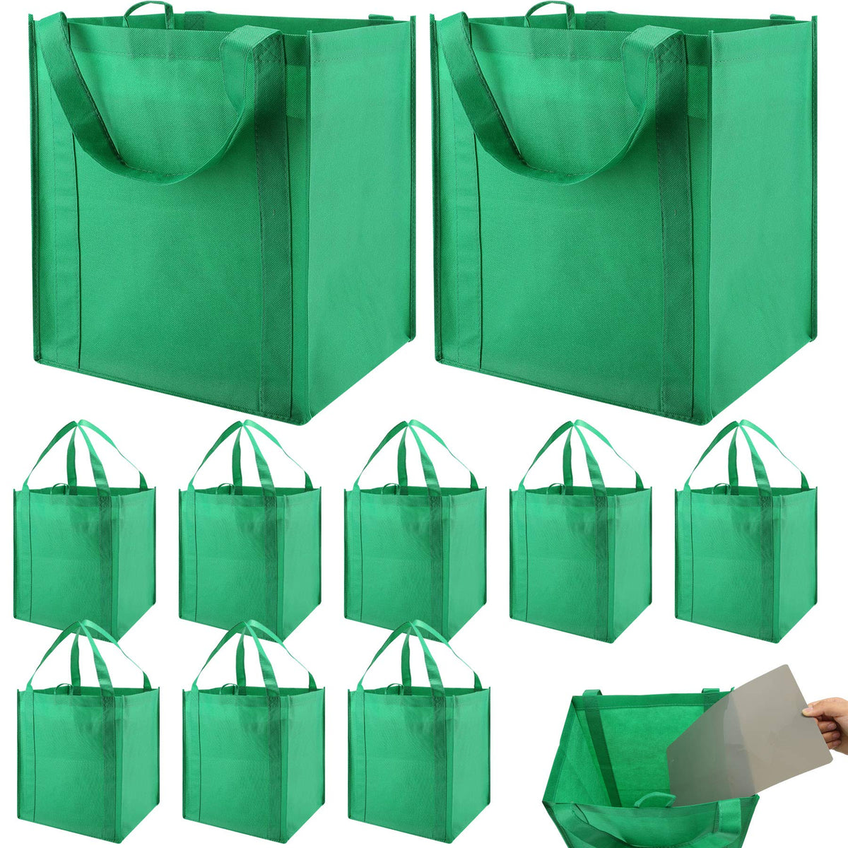 10-Pack Heavy-Duty Reusable Grocery Tote Bags
