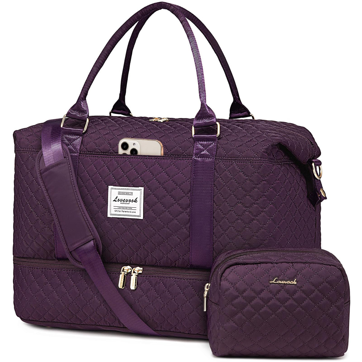 LOVEVOOK Women's Weekender Duffle Bag with Shoe Compartment