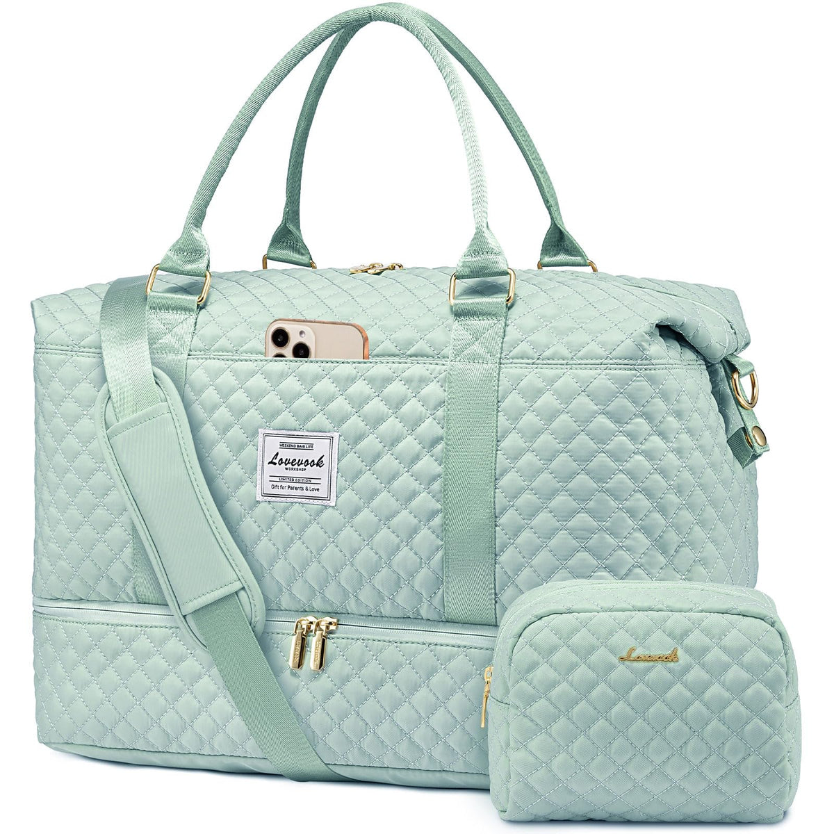 LOVEVOOK Women's Weekender Duffle Bag with Shoe Compartment
