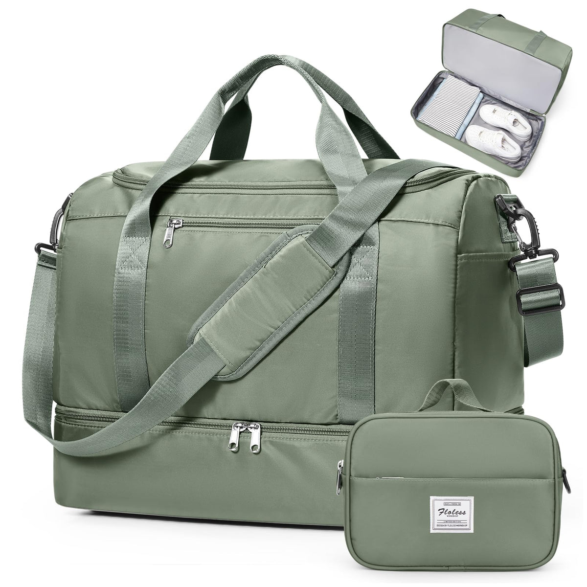 Large Carry-On Weekender Duffle Bag with Shoe Compartment