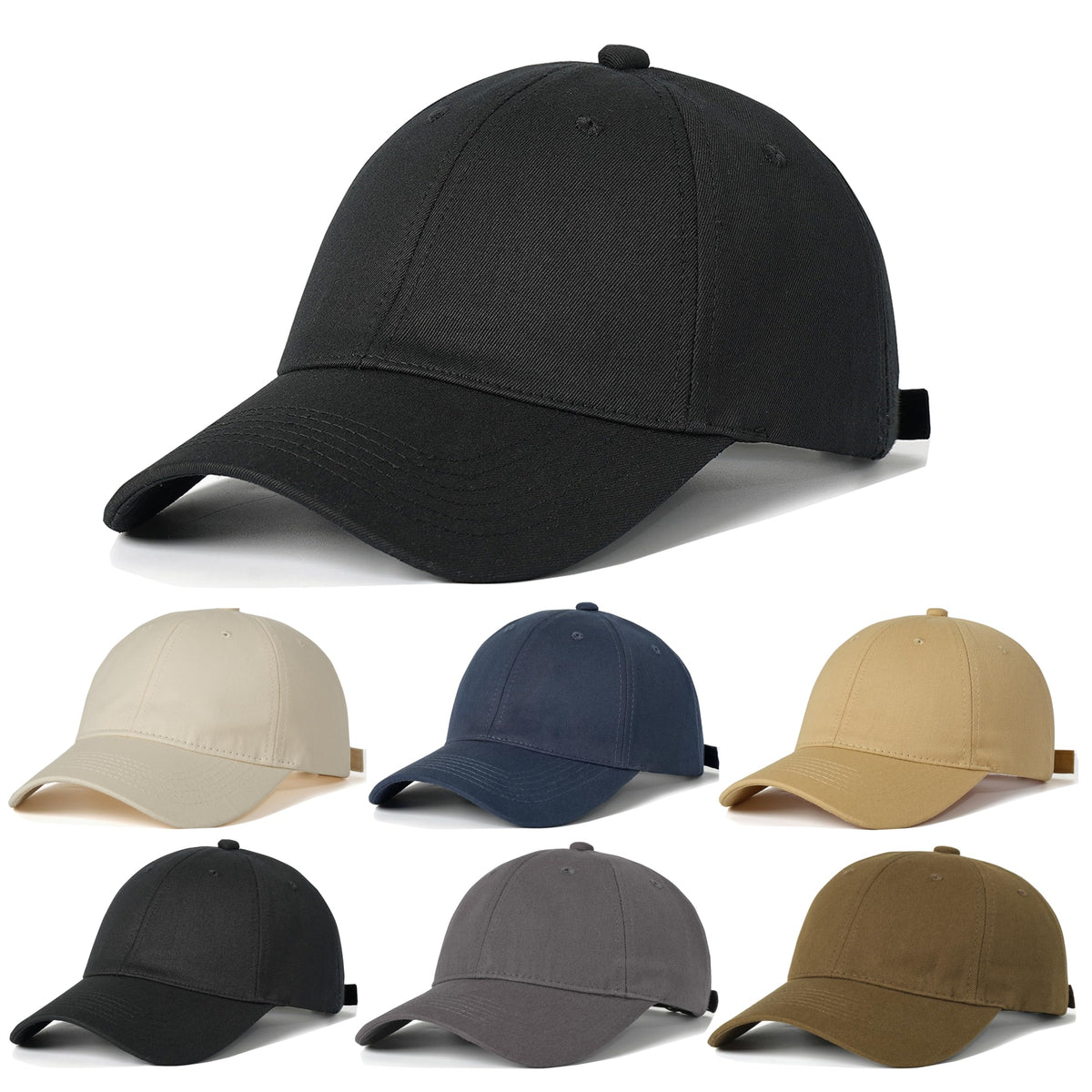 6Pack Unisex Vintage Washed Cotton Baseball Cap Soft Unconstructed Plain Blank Adjustable Size Dad Hat