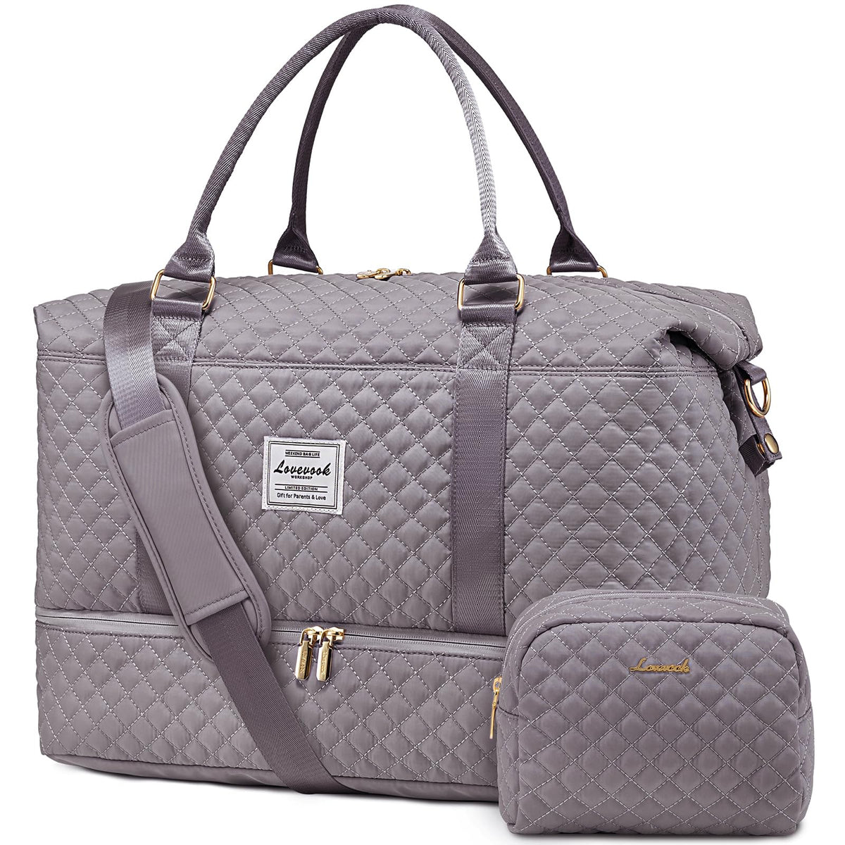 LOVEVOOK Women's Weekender Duffle Bag with Shoe Compartment