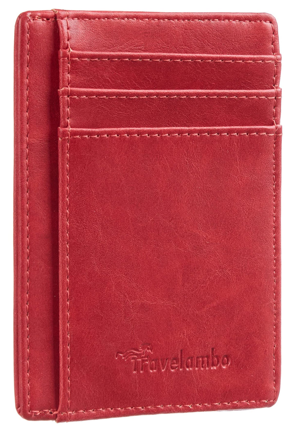 Travelambo Slim Leather RFID Blocking Front Pocket Wallet