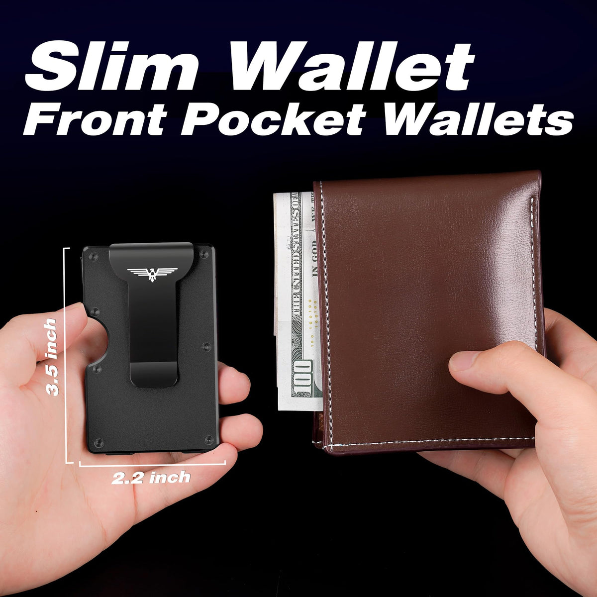 Lenvoten Men's Minimalist RFID Blocking Hinged Wallet