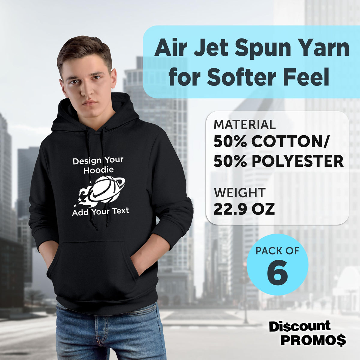 DISCOUNT PROMOS Personalized Hoodies Comfy Cotton, Ideal Corporate Merchandise or Small Business Attire